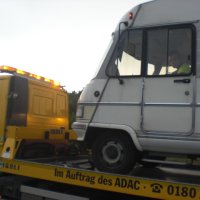 Der Hymer auf dem Laster